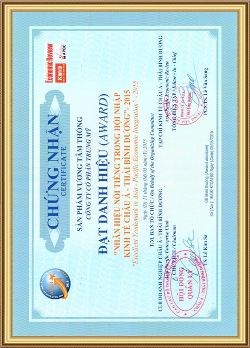 TPCN Vương Tâm Thống nhận giải thưởng “Nhãn hiệu nổi tiếng trong hội nhập kinh tế Châu Á - Thái Bình Dương”